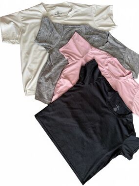 Everyday Crop Tee - Pilates - Pink, Gray, Black & Cream